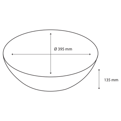 Differnz Duo Waskom Keramiek diameter 39.5 x 13.5 cm zwart wit