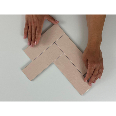 Equipe Cerámicas Kalma wandtegel - 6x18.6cm - Rose glans (roze)