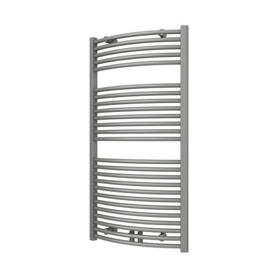 Plieger Palmyra designradiator horizontaal gebogen middenaansluiting 1175x600mm 689W parelgrijs (pearl grey)