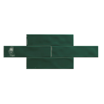 Kerabo Fashion wandtegel - 7.5x30cm - 8mm - Rechthoek - Groen glans