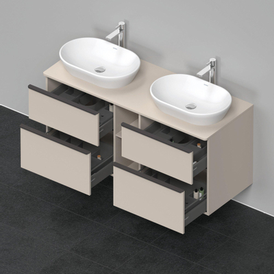 Duravit D-Neo wastafelonderkast 140x66.4x55cm 4 lades Taupe Mat