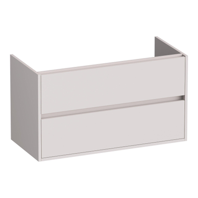 BRAUER Adore wastafelonderkast - 100x46x55cm - 2 softclose lades - greeploos - 1 sifon uitsparing - mat zand