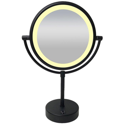 Wiesbaden Scheerspiegel staand LED op batterijen mat zwart