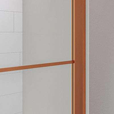 Saniclass Colorem inloopdouche/zijwand 90x200cm 8mm helder nano coating glas met frame geborsteld koper