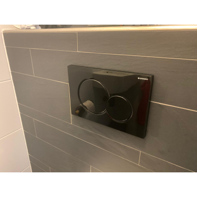 Geberit Sigma01 bedieningsplaat - 2-toets spoeling - ronde knoppen - gitzwart RAL 9005
