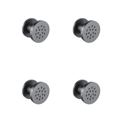 Fortifura Calvi zijdouche - 5cm - rond - 4 stuks - Geborsteld Gunmetal PVD