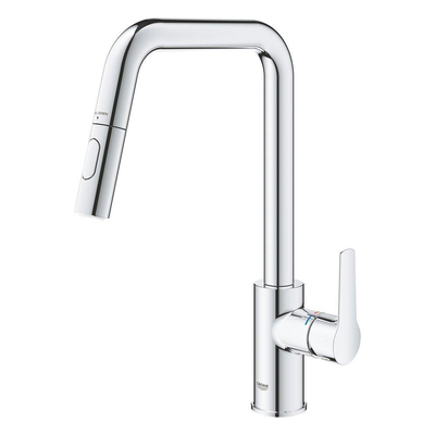 GROHE Start QuickFix Keukenkraan - met uittrekbare handdouche - met dual spray - voorsprong 22.1cm - chroom