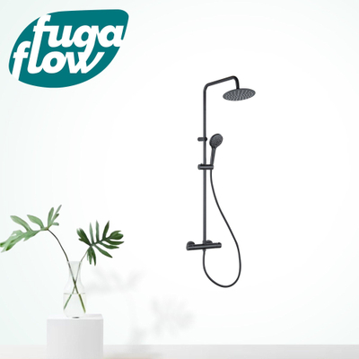 FugaFlow Efficiente Sobrado regendoucheset met thermostaat hoofddouche 20cm handdouche 3 standen zwart