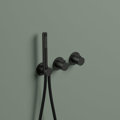 Hotbath Ace Afbouwdeel - voor inbouwthermostaat - 2-weg - omstel - handdouche - doucheslang - zwart geborsteld PVD