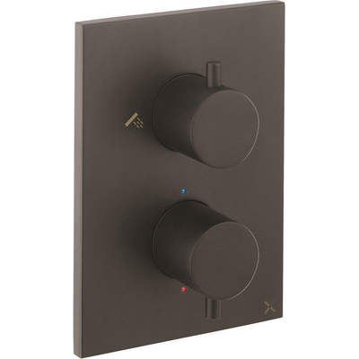 Crosswater MPRO Crossbox Douchekraan Inbouw - thermostatisch - 2 functies - inclusief inbouwdeel - zwart mat