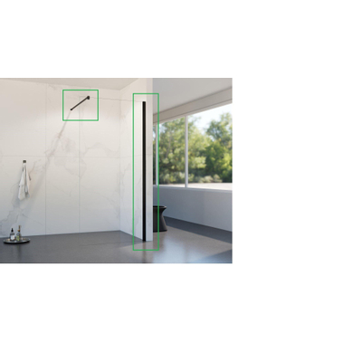 Profielset 200cm + stabilisatiestang 120cm mat zwart OUTLETSTORE