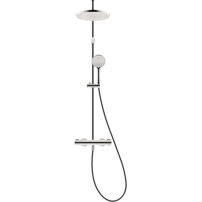 Duravit Shower Systems Douchesysteem - thermostatisch - HOH=15cm - hoofddouche Ø25.2cm - handdouche rond - glans chroom