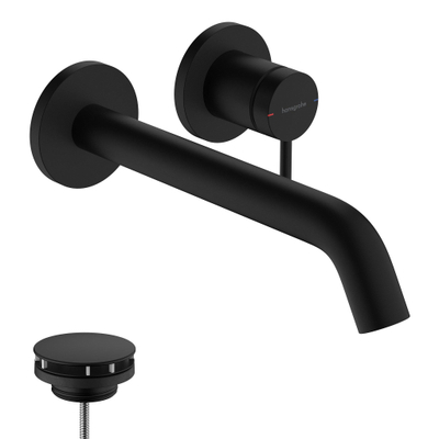 Hansgrohe Tecturis S Wastafelkraan Inbouw - mengkraan - rond - eengreeps - 22.5cm uitloop - mat zwart