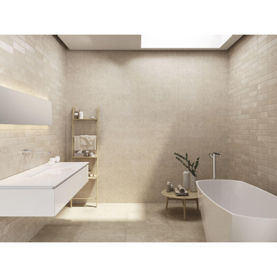 Baldocer Ceramica Pierre Snow wandtegel - 30x60cm - 10mm - gerectificeerd - Natuursteen look - mat wit