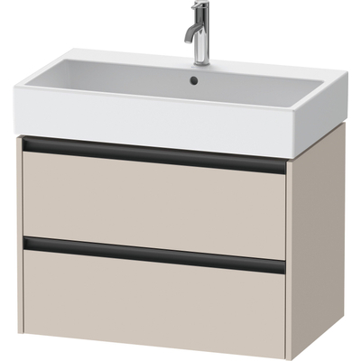 Duravit Ketho 2 wastafelonderbouwkast met 2 laden 78.4x46x54.9cm met grepen antraciet taupe mat