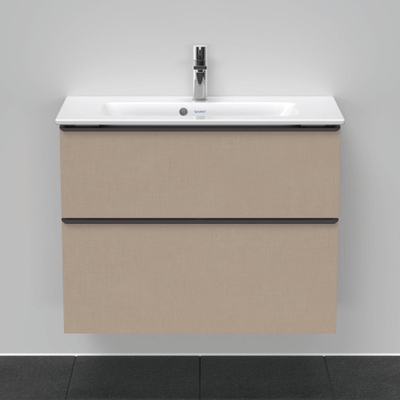 Duravit D-Neo wastafelonderkast 81x62.5x37.2cm 2 lades Linnen Mat