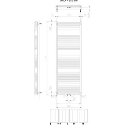 Plieger Imola designradiator horizontaal 1770x600mm 1359W wit