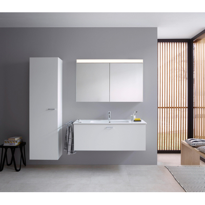 Duravit XBase Wastafelonderkast 120x47.5x44cm 1 lade Standaard greep met softclose spaanplaat wit Mat