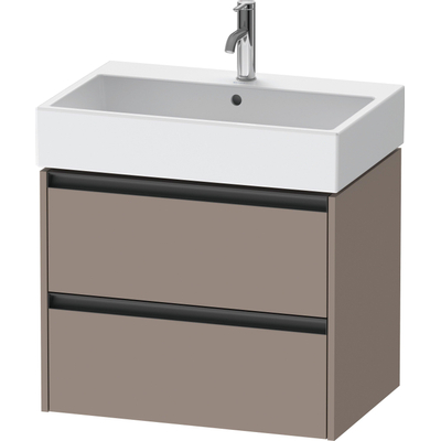 Duravit Ketho 2 wastafelonderbouwkast met 2 laden 68.4x46x54.9cm met grepen antraciet basalt mat