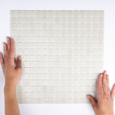 The Mosaic Factory Amsterdam mozaïektegel - 32.2x32.2cm - wand en vloertegel - Vierkant - Glas Light Grey Mat