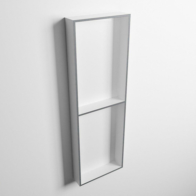 MONDIAZ EASY Nis - 149.5x29.5cm - geschikt voor in- of opbouw - 2 vakken - kleur Plata | Talc