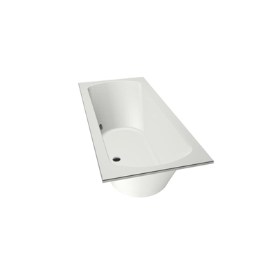 Xenz Lagoon ligbad - 170x75cm - met overloop - zonder afvoer - Acryl Edelweiss mat