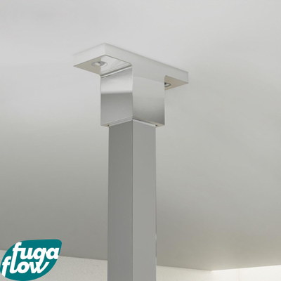 FugaFlow Eccelente Vetro inloopdouche badkamer - 60x200cm - ribbelglas - plafondarm - chroom