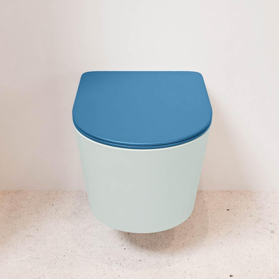 MONDIAZ LAVIE wandclosetpack - 36x53cm - diepspoel - rimless - Greey (grijs) - softclose - quick-release - toiletzitting - Jeans (blauw)