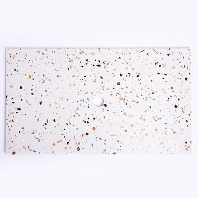Adema Tops Topblad - 80.5x1.8x46cm - 1 afvoer - met 1 kraangat - Terrazzo ACTIEPRIJS - OUTLET UDEN
