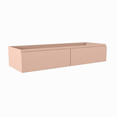 Mondiaz FOGE wastafelonderkast - 130x45x25cm - 2 lades - uitsparing midden - softclose - Rosee