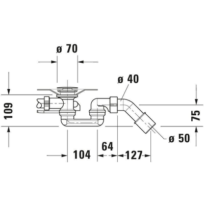 Duravit badafvoer overloop en vulcombinatie met waste chroom