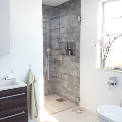 FugaFlow Efficiente Vetro Douchedeur - 80x200cm - profielloos - veiligheidsglas - anti kalk - chroom