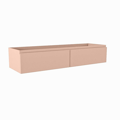 Mondiaz FOGE wastafelonderkast - 130x41x25cm - 2 lades - uitsparing rechts - softclose - Rosee