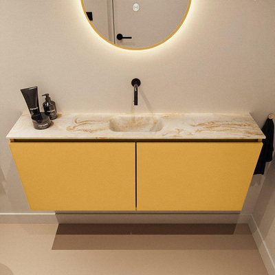 MONDIAZ TURE-DLUX 120cm toiletmeubel Ocher. EDEN wastafel Frappe positie midden. Zonder kraangat.