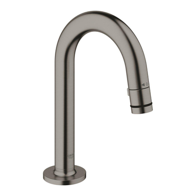 GROHE Euro fonteinset 37x18cm 1 kraangat zonder overloop gebogen brushed hard graphite kraan sifon afvoerplug handdoekhaak fontein Rechthoek wit