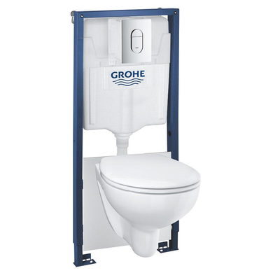 GROHE inbouw toiletset Spoelrandloos softclose quickrelease wit met bedieningsplaat chroom