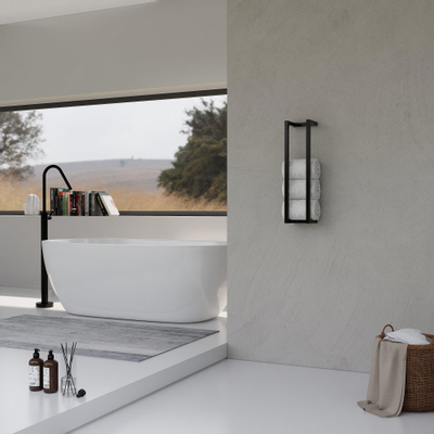 Fortifura Calvi Handdoekrek - 60x12.5x12.5cm - Mat zwart