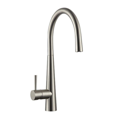 GO by Van Marcke Silk II keukenmengkraan eengreeps met hoge draaibare bek keramische schijven met flexibels verchroomd messing hoogte van kraan base 420 mm