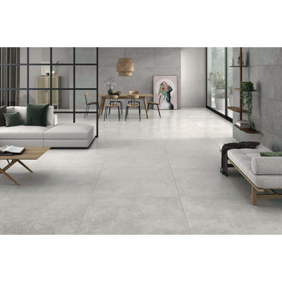 STN Ceramica Flax wand- en vloertegel - 120x120cm - 10.5mm - gerectificeerd - licht grijs