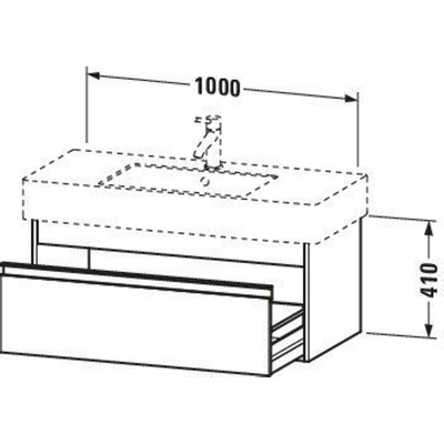 Duravit Ketho Wastafelonderkast 100x45.5x41cm 1 lade Standaard greep met softclose spaanplaat Grafiet Mat