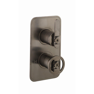 Crosswater Union Douche douchekraan - 2 handgrepen - met inbouwdeel - hendel/kruisgreep - geborsteld zwart chroom