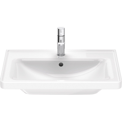 Duravit D-Neo wastafel 65x48x16.5cm 1 kraangat rechthoek Keramiek Wit