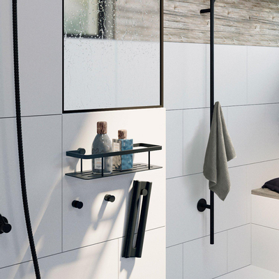 Smedbo House Handdoekhaak - 2x2cm - 2 stuks - mat zwart