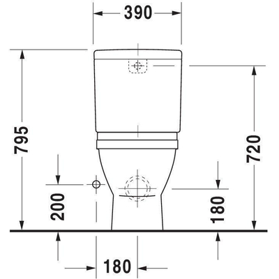 Duravit Philippe Starck 3 duoblokpot diepspoel PK zonder reservoir met Wondergliss wit