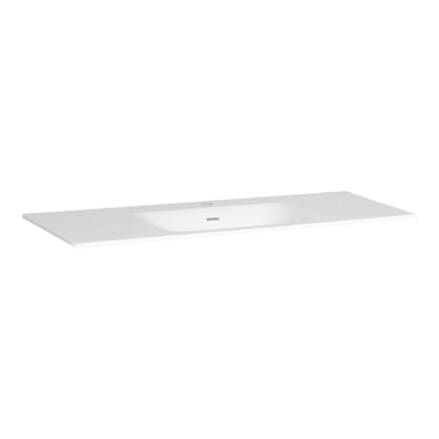 BRAUER Glacier wastafel 120x46x2cm - 1 wasbak - 1 kraangat- fine stone - mat wit