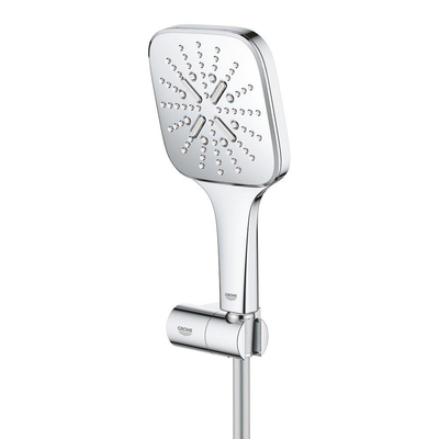GROHE Rainshower SmartActive 130 Cube Handdoucheset - 3 straalsoorten - vierkant - met houder - verstelbaar - gladde slang - 150cm - chroom