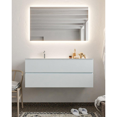 MONDIAZ VICA Badkamermeubelset - 120cm - 2 lades - wasbak Cloud links - 1 kraangat - solid surface clay