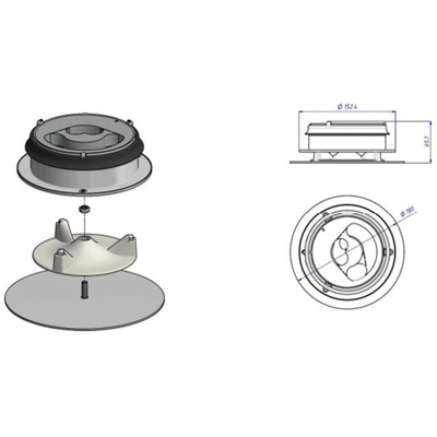 Vasco projectventiel rond 18cm incl inregelventiel Smiley 2.0