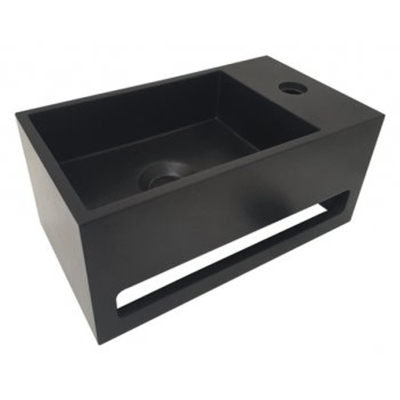 Wiesbaden Julia fontein rechts Solid surface 35 x 20 x 16 cm mat zwart