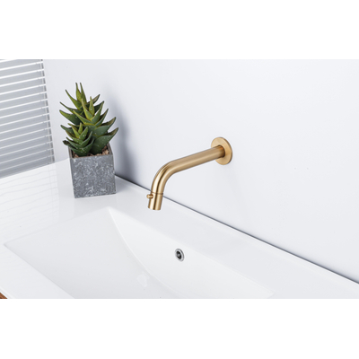 Fortifura Calvi Fonteinkraan - inbouw - uitloop 19.5cm - inkortbaar - PVD - Geborsteld Messing PVD (Goud) OUTLETSTORE